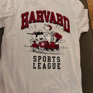 Peanuts Harvard Sports League Red and White T-Shirt